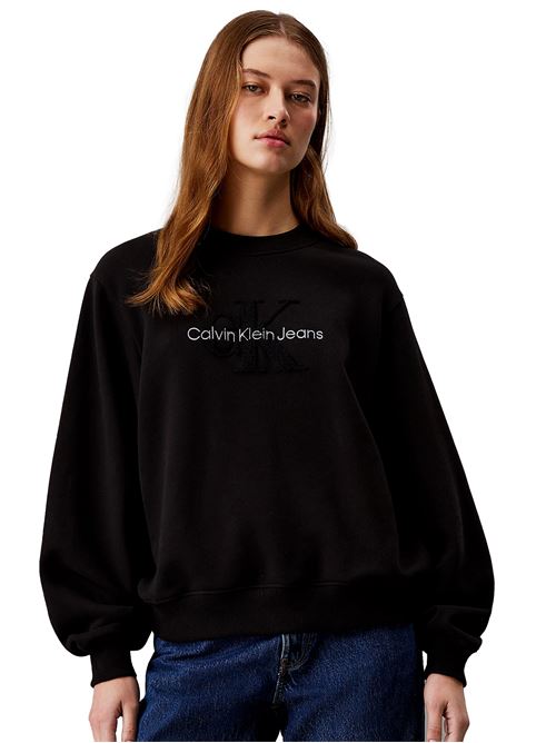 CALVIN KLEIN Relaxed logo chenille sweatshirt CALVIN KLEIN | J20J224652BEH